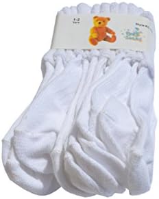 Pure White - 6 Pairs Soft Cotton Socks for Kids/toddler 1-2 Years - Brand New