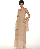 Champagne Formal Evening Dress - Mother of Bride & Groom, Wedding, Party, MOB Gown by Sean Collection (7290)