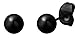 3 Pairs Black IP Plated Surgical Steel 4mm, 5mm and 6mm Ball Stud Earrings for Kids