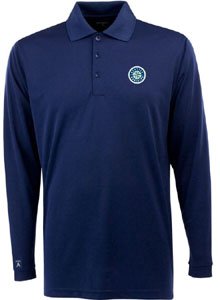 Seattle Mariners Long Sleeve Polo Shirt (Team Color) - Large