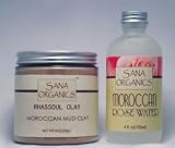 ELMA&SANA® Organics Moroccan Rose Water(4oz) and Khassoul Clay Set(8oz)