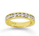 18k Yellow Gold 11 Stone 3/4Ct Diamond Anniversary Band