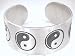 YIN YANG Zen Buddhism Peace Silver Tone PEWTER BRACELET