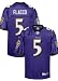 Joe Flacco Jersey: Reebok Purple Replica #5 Baltimore Ravens Jersey - Large