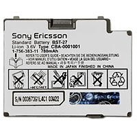 Sony Ericsson (BST-27) Battery - OEM Standard, Li-ION, 780mAh.