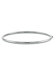 CleverEves 14Kt White Gold Tube Bangle 3mm Bangle