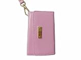 Kate Spade Luxury Designer Patent Leather Case Cover Wristlet Wallet Pouch Hand Bag Purse Clutch For Apple iPhone 4 4G 4S (PINK)