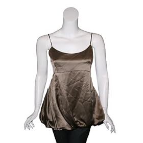THRIVE Silk Bubble Spaghetti Tank Top in Taupe