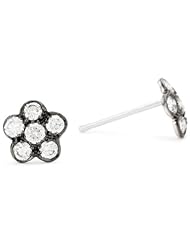 Sethi Couture "Tuilerie" White Diamond Flower Button Earrings