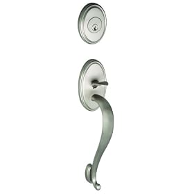 Georgetown Handleset Exterior with S-Grip, Satin Nickel Finish #GS73-GEOSGR-HS-SC by Grandeur