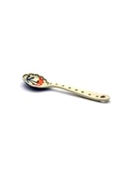 Kitchen: Polish Pottery Sugar Spoon - Peach Spring Daisy - Polish Pottery Gallery