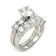 9mm CZ Wedding Set With 7mm CZ Stone