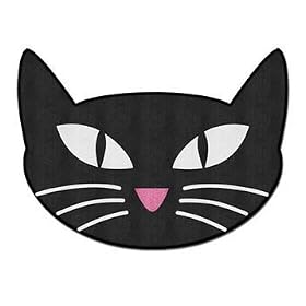 Retro Black Cat Throw Rug Bath Mat