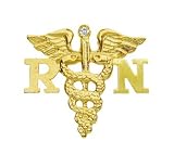 NursingPin - Registered Nurse NursingPin - Registered Nurse RN Diamond Lapel Pin in 14K Gold