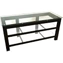 Plateau SL-3V 50 - 50" (inch) Three Shelf Glass and Steel TV Stand Audio Rack - Black