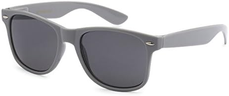 Classic Retro Horn Rimmed Wayfarer Sunglasses Metal Spring Hinge Comfort Fit (Gray) ...