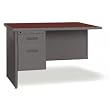 Right Desk Return, 48"x24", Mahogany/Charcoal