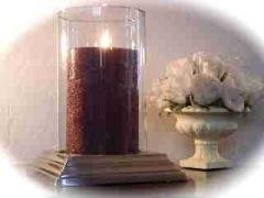 Alexa Pillar Hurricane Candle Holder Pewter