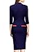 Miusol Women's Formal Stand Collar Navy Style 2/3 Sleeve Slim Pencil Dress