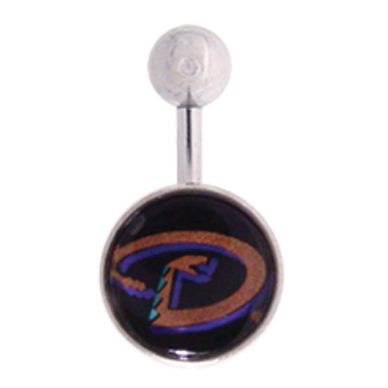 Arizona Diamondbacks 316L Stainless Steel Belly Ring - 14G - 3/8 Inch Bar Length - Sold Individually