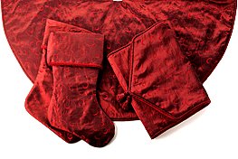 Holiday Decor Starter Set- Matching Christmas Tree Skirt - Two Stockings - & 90