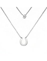 925 Sterling Silver Horseshoe Lucky Charm Pendant Necklace