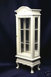 Miniature White Curio Cabinet Dollhouse Miniature