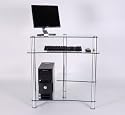 32'' Glass and Aluminum Computer Desk