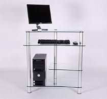 32'' Glass and Aluminum Computer Desk