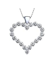 2.00 Ct Ladys Diamond Heart-shaped Pendant in 18 Kt White Gold