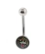 Genuine Ed Hardy Stainless Steel Belly Ring - Tiger Logo in 8mm - 14 Gauge - 5mm Ball - Sold Individually