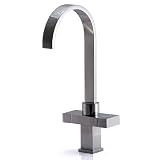 Contemporary Two Handle Centerset High Rise Bathroom Kitchen Sink Tap Mixer, Chrome
