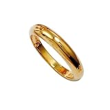 Mens 18K Gold Plated 4 mm Wide Dome Ring