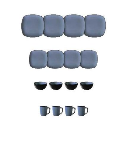 Hearthstone Square 16-Piece Set Service for 4, Bluetopia