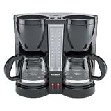 Micromark Filter Coffee Maker Dual 100W Capacity 1.8 Litre or 2 x 12 Cups Black Ref MM52198