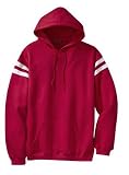 Sport-Tek - Pullover Hooded Sweatshirt with Mesh Arm Stripe Red/White-4XL