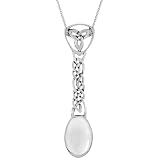 Sterling Silver .925 Stamp Hypoallergenic Celtic Knot Spoon 18 Inch Rhodium Cable Chain Necklace