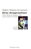 Produkt-Bild: Drei Ansprachen: &Uuml;ber Bildung, Religion und Henry David Thoreau