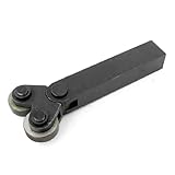 uxcell　切削ローレットホルダー　ローレットツール　ダブルホイール　金属旋盤用　リニア　対角線　0.8mm　ピッチ　26mm