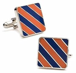 Orange Blue Repp Stripe Cufflinks