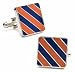 Orange Blue Repp Stripe Cufflinks