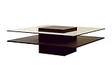 Wenge Color Oak Veneer Glass Top Cofee Table