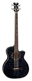 Dean Guitars Exotica Quilt Ash A/E Bass TBK 4-Strings Acoustic-Electric Bass Guitar with Aphex