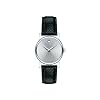 Movado Women's 2100003 Museum Classic Silver Round Dial Black Strap Watch