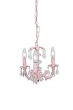 Three Arm Crystal Pink Chandelier