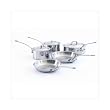 Mauviel Mcook Collection 8 Piece Stainless Steel Cookware Set with Wooden Crate