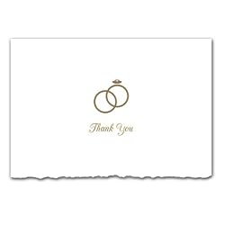 Gold Wedding Rings - Thank You Designer Note Cards (set of 10)