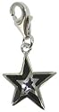 Chrysalis Sterling Silver Ladies' Star Charm Black Enamel