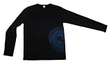 DW Drum Workshop Long Sleeve Thermal Tee, Black with Blue DW Drummer's Choice Logo, M