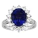 14k White Gold Oval Tanzanite and Diamond Ring 3.75 TCW